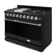 THOR Kitchen - 48-inch Gordon Ramsay Series Professional LP Range with Pro-Style Knobs in Black/Stainless Steel - RSG48EBLP-SS - IMG3