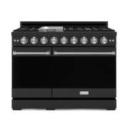 THOR Kitchen - 48-inch Gordon Ramsay Series Professional LP Range with Pro-Style Knobs in Black/Stainless Steel - RSG48EBLP-SS - IMG1