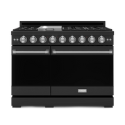 THOR Kitchen - 48-inch Gordon Ramsay Series Professional Gas Range with Pro-Style Knobs in Black/Stainless Steel - RSG48EB-SS - IMG1