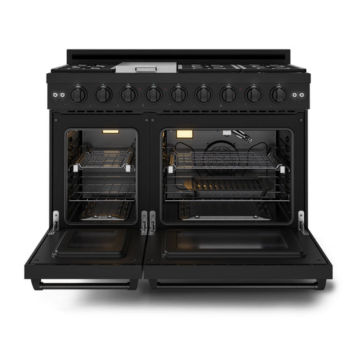 THOR Kitchen - 48-inch Gordon Ramsay Series Professional Gas Range with Pro-Style Knobs in Black - RSG48EB - IMG2
