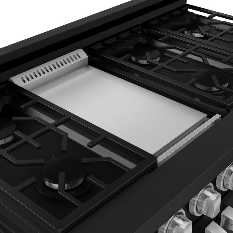THOR Kitchen - 48-inch Gordon Ramsay Series Professional Gas Range with Pro-Style Knobs in Black/Stainless Steel - RSG48EB-SS - IMG6