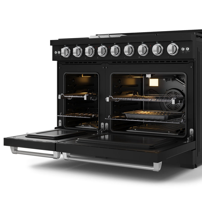 THOR Kitchen - 48-inch Gordon Ramsay Series Professional Gas Range with Pro-Style Knobs in Black/Stainless Steel - RSG48EB-SS - IMG4