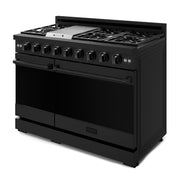 THOR Kitchen - 48-inch Gordon Ramsay Series Professional Gas Range with Pro-Style Knobs in Black - RSG48EB - IMG3