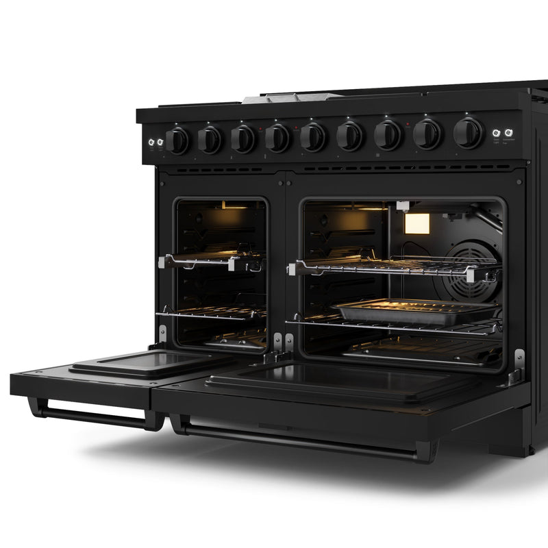 THOR Kitchen - 48-inch Gordon Ramsay Series Professional Gas Range with Pro-Style Knobs in Black - RSG48EB - IMG8