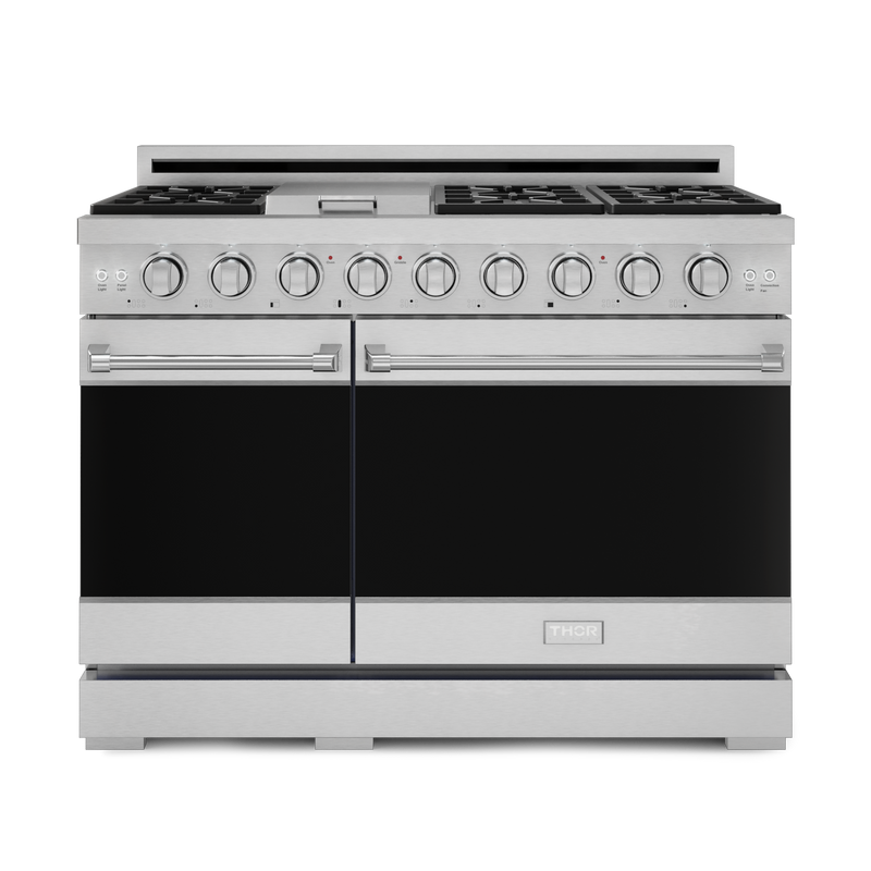 THOR Kitchen - 48-inch Gordon Ramsay Series Professional Gas Range with Pro-Style Knobs in Stainless Steel - RSG48E - IMG1