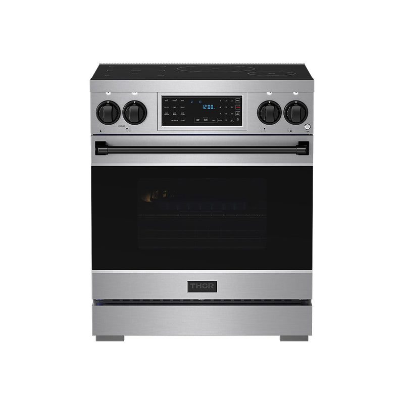 THOR Kitchen - 30-inch Gordon Ramsay Series Professional Induction Range with Tilt Panel Touch Control in Stainless Steel and Black - RSI30-BLK - IMG1