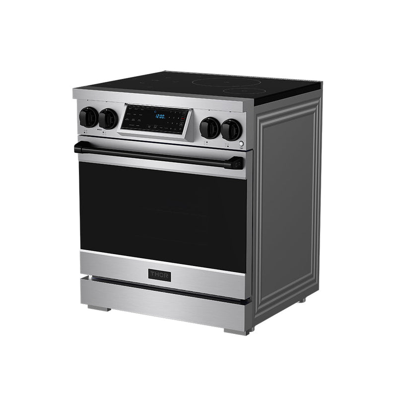 THOR Kitchen - 30-inch Gordon Ramsay Series Professional Induction Range with Tilt Panel Touch Control in Stainless Steel and Black - RSI30-BLK - IMG3