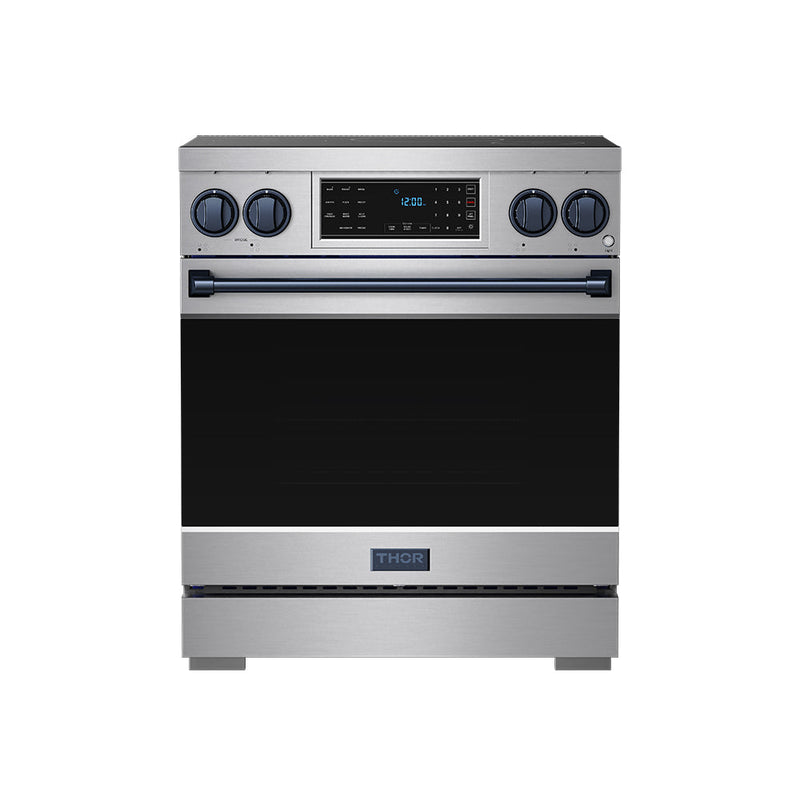 THOR Kitchen - 30-inch Gordon Ramsay Series Professional Induction Range with Tilt Panel Touch Control in Stainless Steel and Blue - RSI30-BLU - IMG1