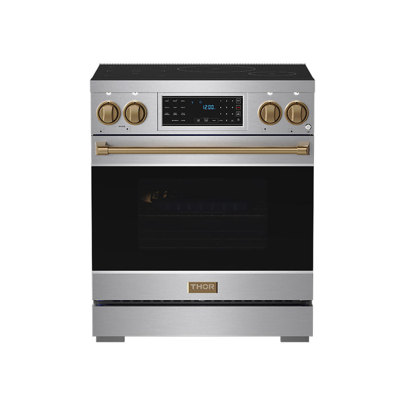 THOR Kitchen - 30-inch Gordon Ramsay Series Professional Induction Range with Tilt Panel Touch Control in Stainless Steel and Bronze - RSI30-BRZ - IMG1