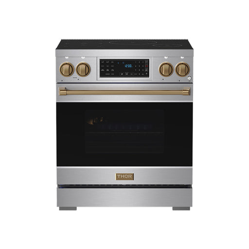 THOR Kitchen - 30-inch Gordon Ramsay Series Professional Induction Range with Tilt Panel Touch Control in Stainless Steel and Bronze - RSI30-BRZ - IMG1