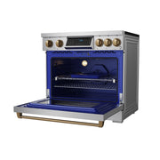THOR Kitchen - 36-inch Gordon Ramsay Series Professional Induction Range with Tilt Panel Touch Control in Stainless Steel and Bronze - RSI36-BRZ - IMG5