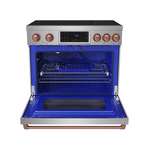 THOR Kitchen - 36-inch Gordon Ramsay Series Professional Induction Range with Tilt Panel Touch Control in Stainless Steel and Rose Gold - RSI36-RSG - IMG2