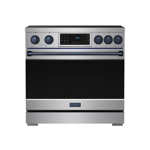 THOR Kitchen - 36-inch Gordon Ramsay Series Professional Induction Range with Tilt Panel Touch Control in Stainless Steel and Blue - RSI36-BLU - IMG1