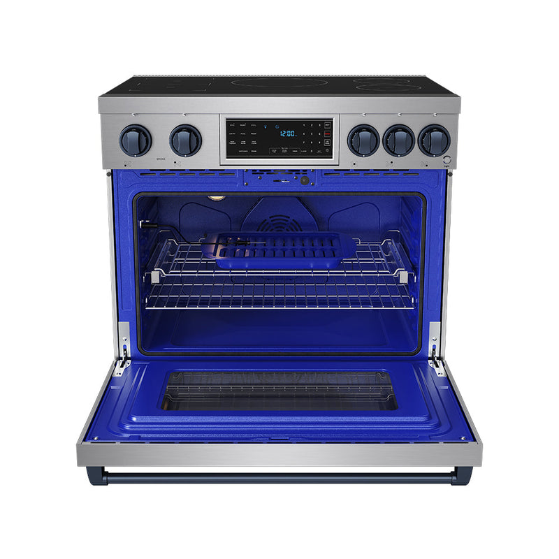 THOR Kitchen - 36-inch Gordon Ramsay Series Professional Induction Range with Tilt Panel Touch Control in Stainless Steel and Blue - RSI36-BLU - IMG2
