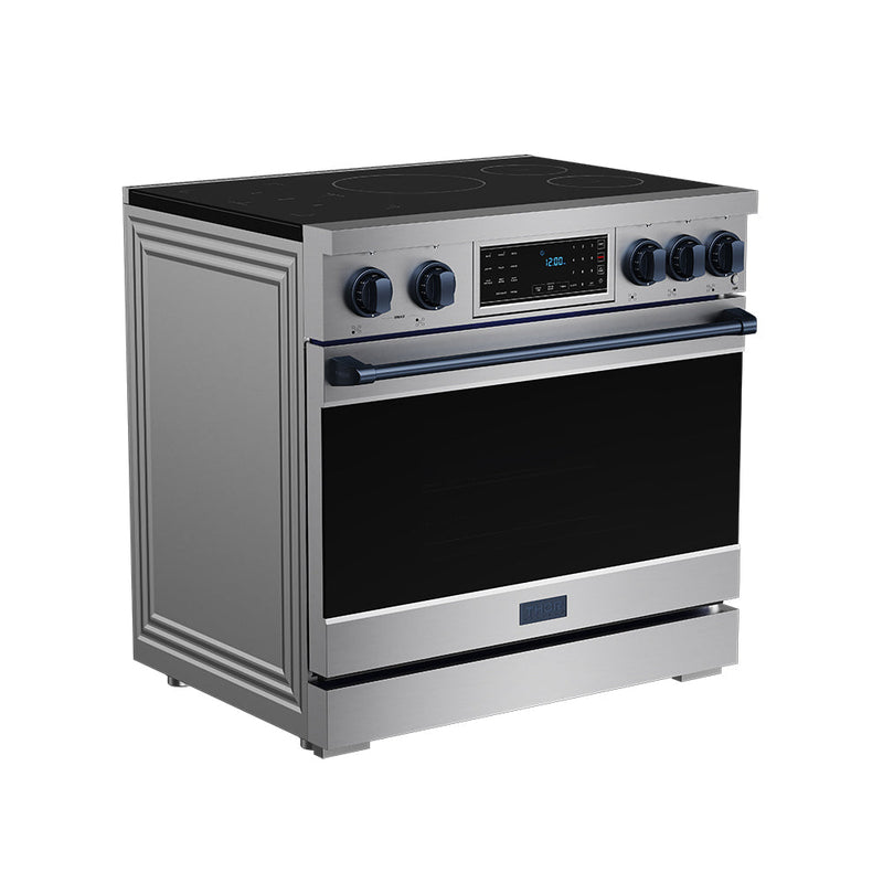 THOR Kitchen - 36-inch Gordon Ramsay Series Professional Induction Range with Tilt Panel Touch Control in Stainless Steel and Blue - RSI36-BLU - IMG3