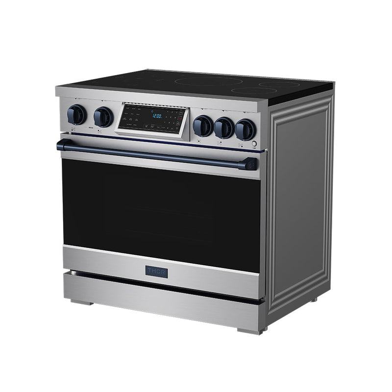 THOR Kitchen - 36-inch Gordon Ramsay Series Professional Induction Range with Tilt Panel Touch Control in Stainless Steel and Blue - RSI36-BLU - IMG4