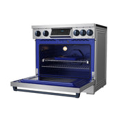 THOR Kitchen - 36-inch Gordon Ramsay Series Professional Induction Range with Tilt Panel Touch Control in Stainless Steel and Blue - RSI36-BLU - IMG5