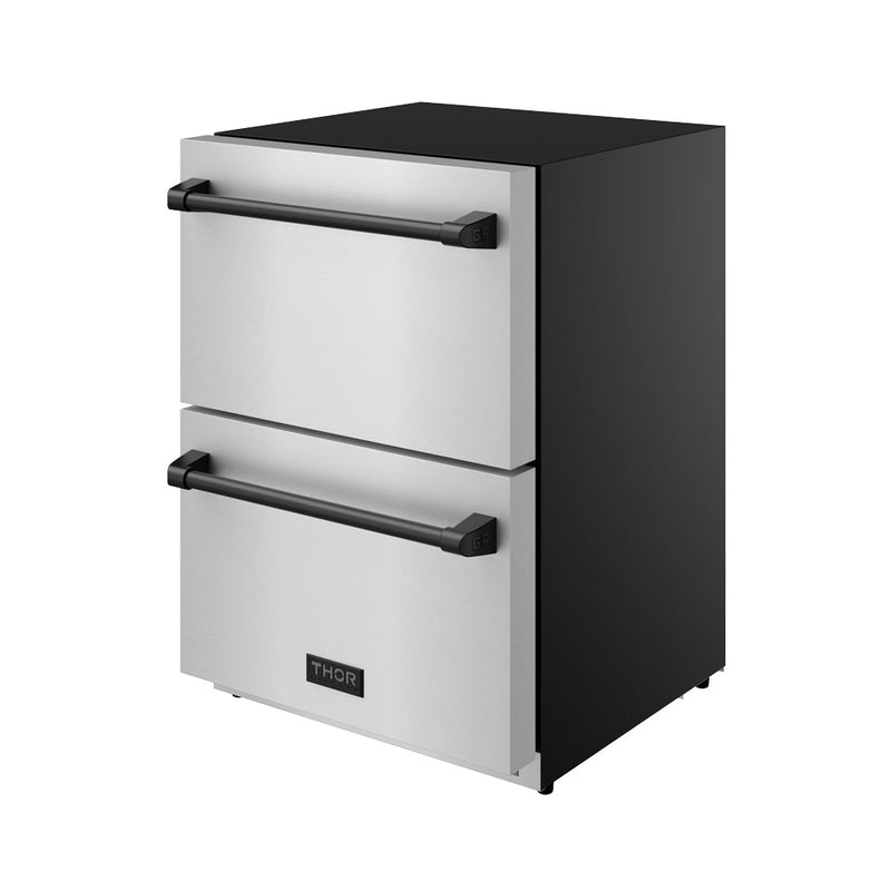 THOR Kitchen - Gordon Ramsay Series 24″ Undercounter Built-In / Freestanding Drawer Freezer Stainless Steel/Black - RZ24U-BLK - IMG4