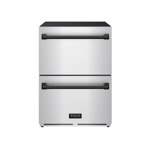 THOR Kitchen - Gordon Ramsay Series 24″ Undercounter Built-In / Freestanding Drawer Freezer Stainless Steel/Black - RZ24U-BLK - IMG1