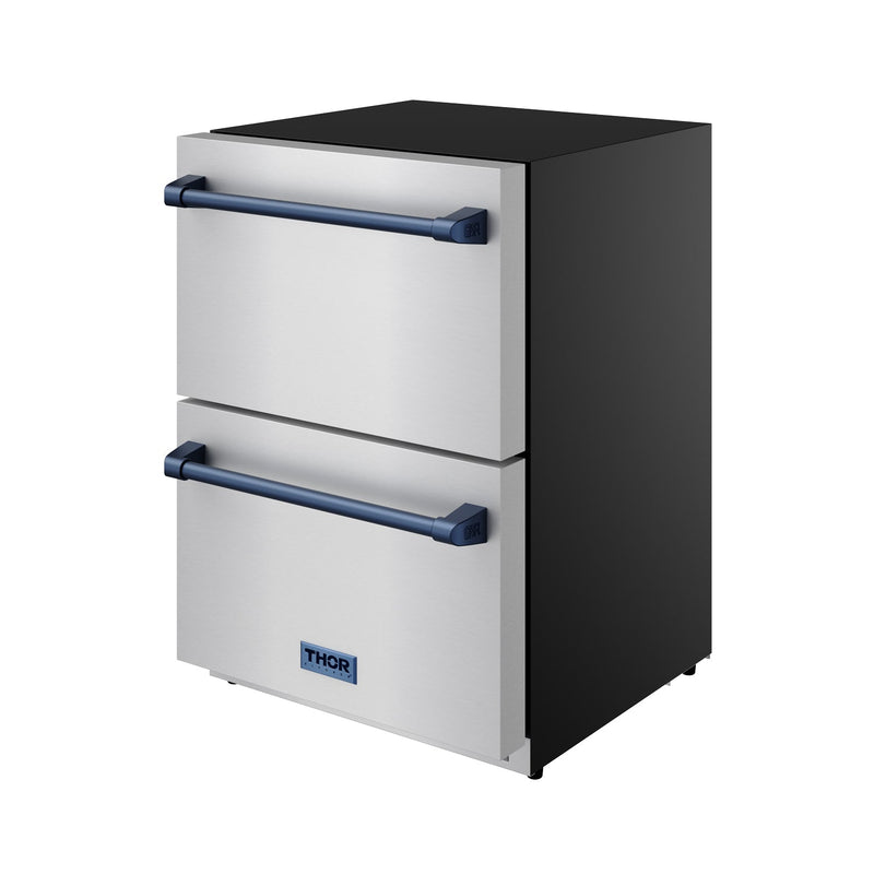 THOR Kitchen - Gordon Ramsay Series 24″ Undercounter Built-In / Freestanding Drawer Freezer Stainless Steel/Blue - RZ24U-BLU - IMG3