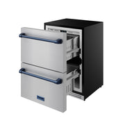 THOR Kitchen - Gordon Ramsay Series 24″ Undercounter Built-In / Freestanding Drawer Freezer Stainless Steel/Blue - RZ24U-BLU - IMG4