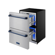 THOR Kitchen - Gordon Ramsay Series 24″ Undercounter Built-In / Freestanding Drawer Freezer Stainless Steel/Blue - RZ24U-BLU - IMG6
