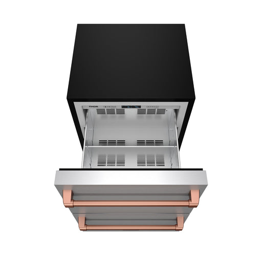 THOR Kitchen - Gordon Ramsay Series 24″ Undercounter Built-In / Freestanding Drawer Freezer Stainless Steel/Rose Gold - RZ24U-RSG - IMG2