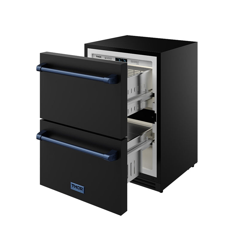 THOR Kitchen - Gordon Ramsay Series 24″ Undercounter Built-In / Freestanding Drawer Freezer Black/Blue - RZ24UB-BLU - IMG4