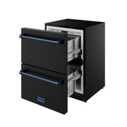 THOR Kitchen - Gordon Ramsay Series 24″ Undercounter Built-In / Freestanding Drawer Freezer Black/Blue - RZ24UB-BLU - IMG5