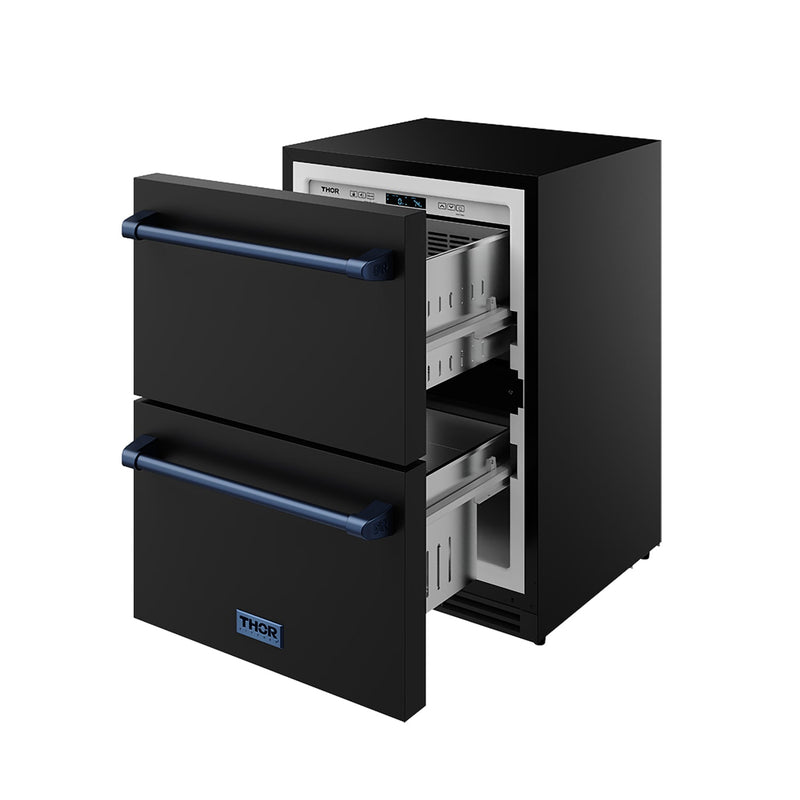 THOR Kitchen - Gordon Ramsay Series 24" Undercounter Built-In or Freestanding Drawer Refrigerator Black/Blue - RF24UB-BLU - IMG5