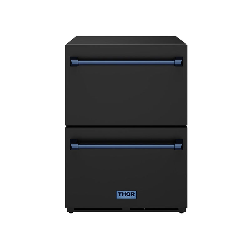 THOR Kitchen - Gordon Ramsay Series 24″ Undercounter Built-In / Freestanding Drawer Freezer Black/Blue - RZ24UB-BLU - IMG1