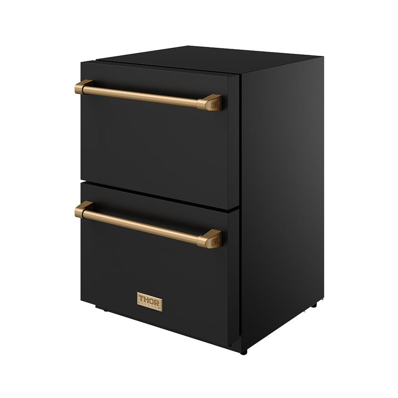 THOR Kitchen - Gordon Ramsay Series 24″ Undercounter Built-In / Freestanding Drawer Freezer Black/Bronze - RZ24UB-BRZ - IMG4