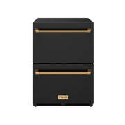 THOR Kitchen - Gordon Ramsay Series 24″ Undercounter Built-In / Freestanding Drawer Freezer Black/Bronze - RZ24UB-BRZ - IMG1