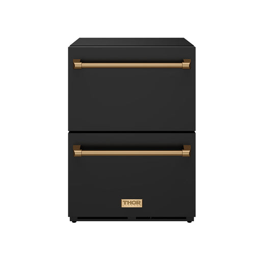 THOR Kitchen - Gordon Ramsay Series 24″ Undercounter Built-In / Freestanding Drawer Freezer Black/Bronze - RZ24UB-BRZ - IMG1