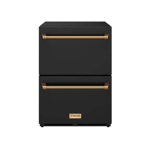 THOR Kitchen - Gordon Ramsay Series 24" Undercounter Built-In or Freestanding Drawer Refrigerator Black/Bronze - RF24UB-BRZ - IMG1
