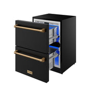 THOR Kitchen - Gordon Ramsay Series 24″ Undercounter Built-In / Freestanding Drawer Freezer Black/Bronze - RZ24UB-BRZ - IMG7