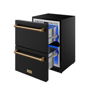 THOR Kitchen - Gordon Ramsay Series 24" Undercounter Built-In or Freestanding Drawer Refrigerator Black/Bronze - RF24UB-BRZ - IMG7
