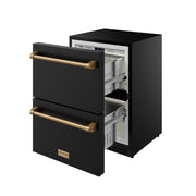 THOR Kitchen - Gordon Ramsay Series 24″ Undercounter Built-In / Freestanding Drawer Freezer Black/Bronze - RZ24UB-BRZ - IMG5