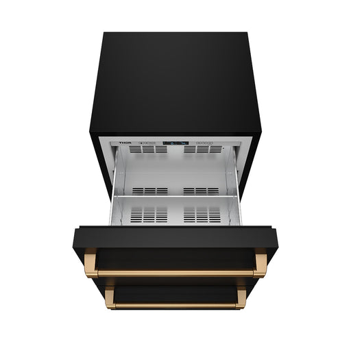 THOR Kitchen - Gordon Ramsay Series 24" Undercounter Built-In or Freestanding Drawer Refrigerator Black/Bronze - RF24UB-BRZ - IMG2