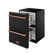 THOR Kitchen - Gordon Ramsay Series 24" Undercounter Built-In or Freestanding Drawer Refrigerator Black/Rose Gold - RF24UB-RSG - IMG6