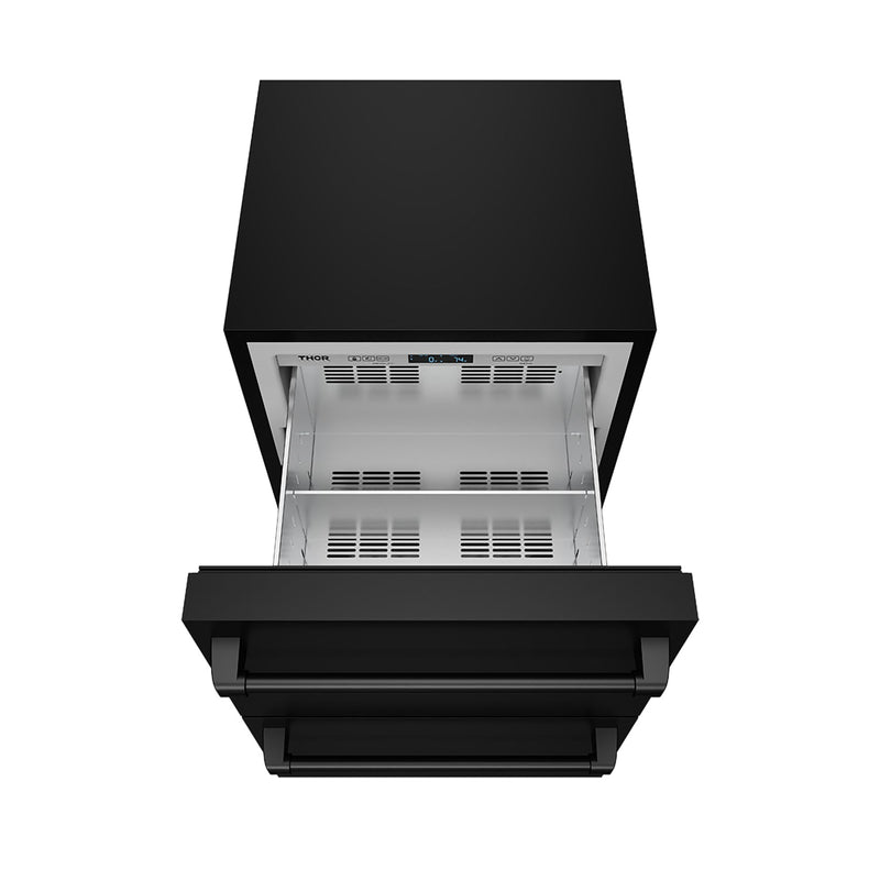 THOR Kitchen - Gordon Ramsay Series 24″ Undercounter Built-In / Freestanding Drawer Freezer Black - RZ24UB - IMG2