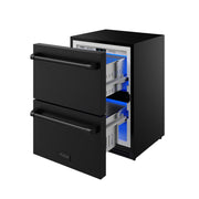 THOR Kitchen - Gordon Ramsay Series 24″ Undercounter Built-In / Freestanding Drawer Freezer Black - RZ24UB - IMG5