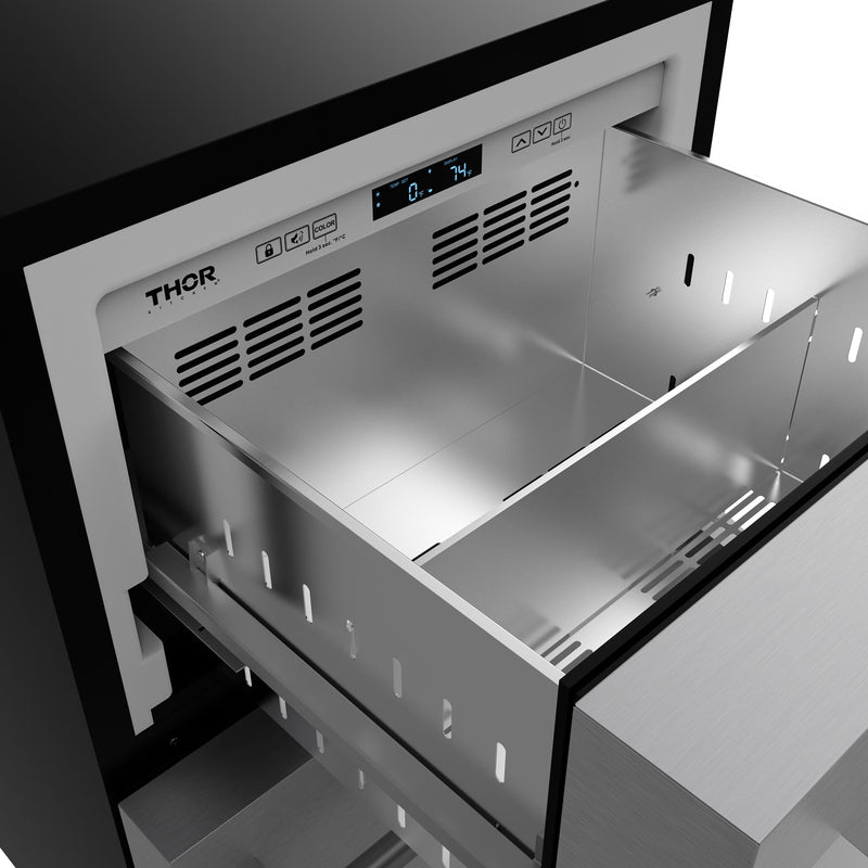 THOR Kitchen - Gordon Ramsay Series 24″ Undercounter Built-In / Freestanding Drawer Freezer Stainless Steel - RZ24U - IMG7