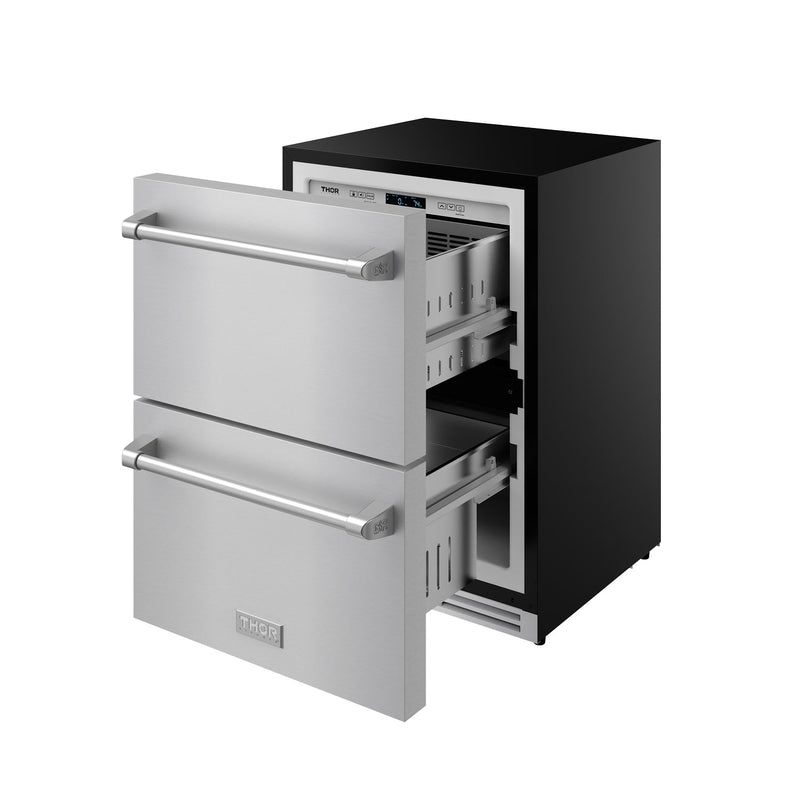 THOR Kitchen - Gordon Ramsay Series 24″ Undercounter Built-In / Freestanding Drawer Freezer Stainless Steel - RZ24U - IMG10