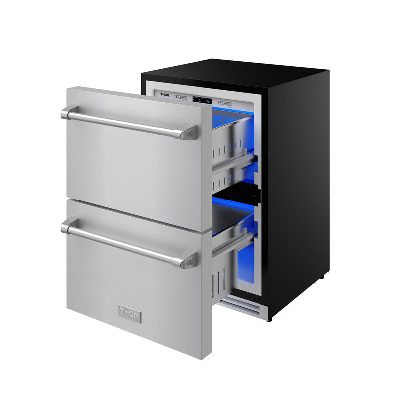 THOR Kitchen - Gordon Ramsay Series 24″ Undercounter Built-In / Freestanding Drawer Freezer Stainless Steel - RZ24U - IMG11