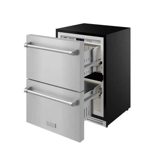 THOR Kitchen - Gordon Ramsay Series 24″ Undercounter Built-In / Freestanding Drawer Freezer Stainless Steel - RZ24U - IMG2