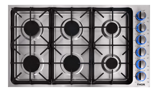 THOR Kitchen - 36-inch Professional Drop-In Gas Cooktop in Stainless Steel - TGC3601 - IMG1