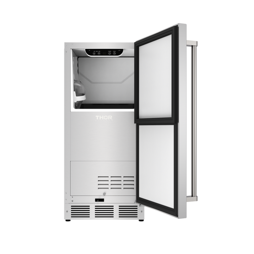 THOR Kitchen - 15” Freestanding/Built-In Gourmet Ice Maker with Water Filter and Reversible Door - TIM1511 - IMG2