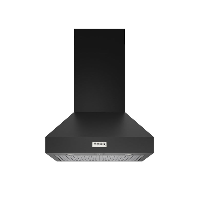 THOR Kitchen - 30" Professional Wall Mount Pyramid Range Hood in Black - TRH30PB - IMG1
