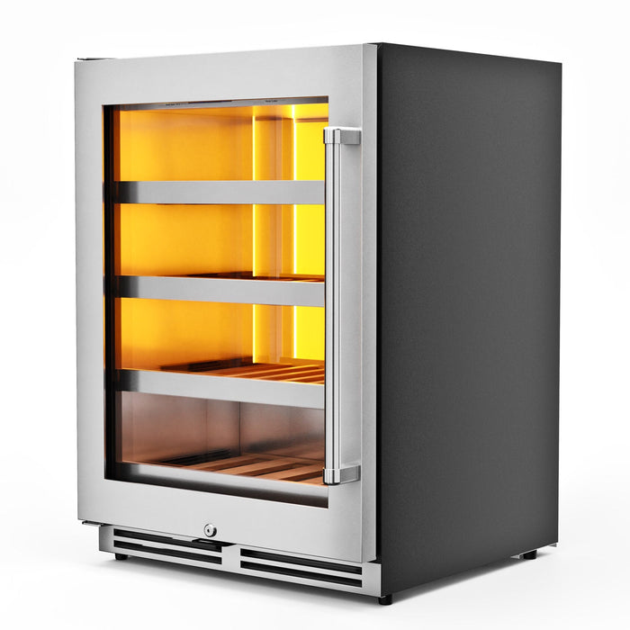 Thor Kitchen - 24" 45 Bottle Right Swing Wine Cooler with Backlight - TWC24UL-LH